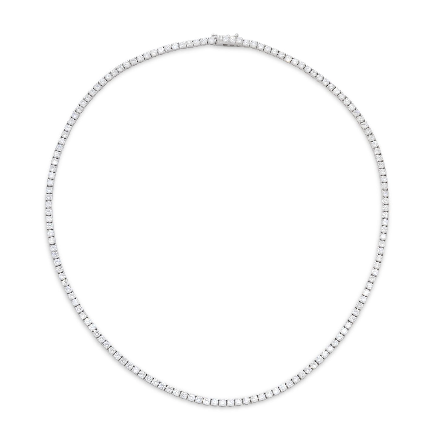 Diamond Rivière Necklace, 9.55 carats, in 18K White Gold