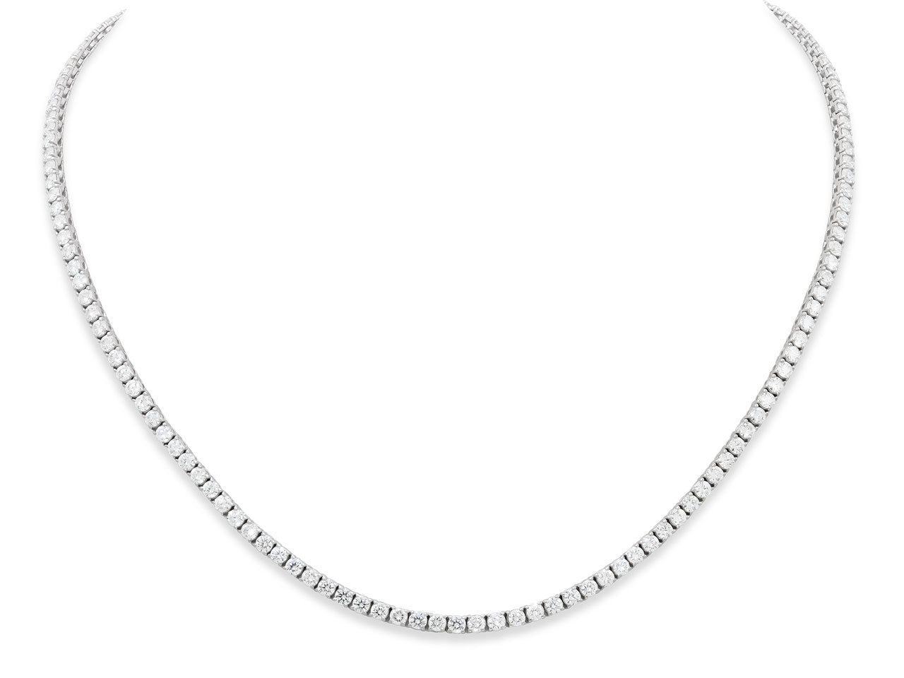 Diamond Rivière Necklace, 9.55 carats, in 18K White Gold