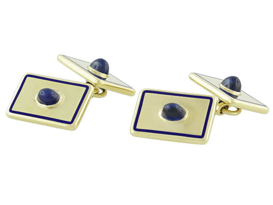 Sapphire Cufflinks in 14K