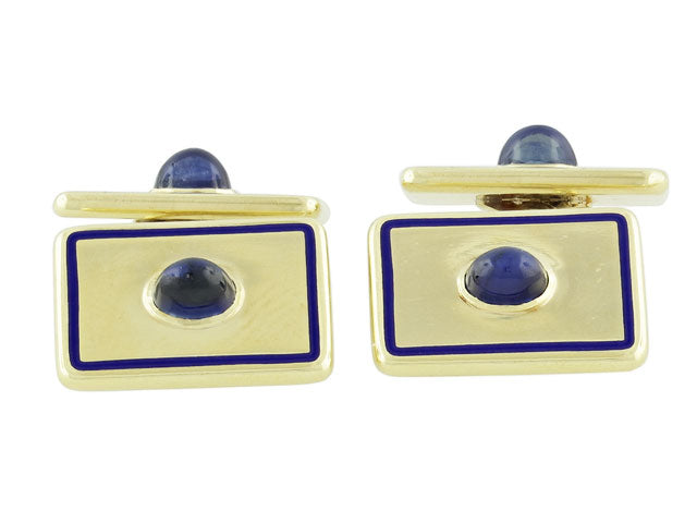 Sapphire Cufflinks in 14K