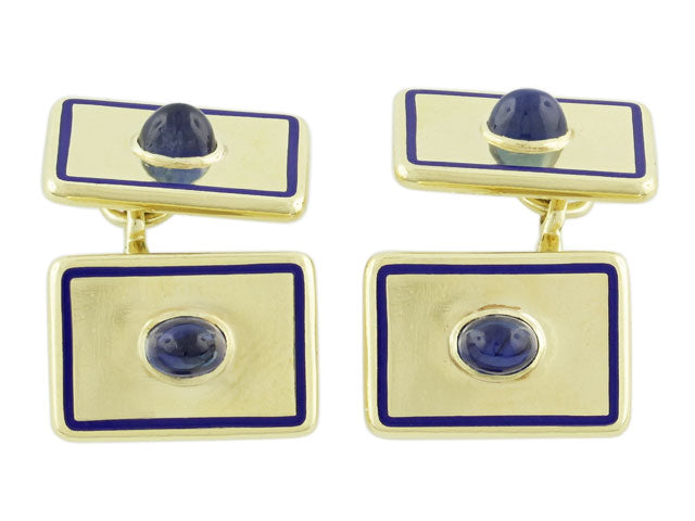 Sapphire Cufflinks in 14K