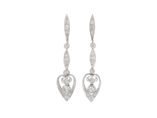 Diamond Dangle Earrings in Platinum