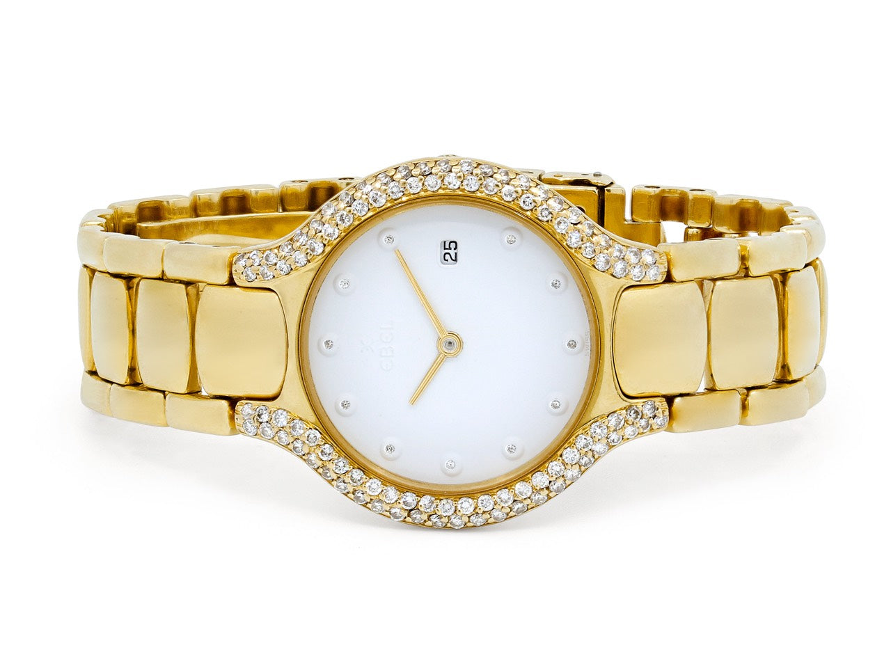 Ebel 'Beluga' Diamond Watch in 18K Gold, 31 mm