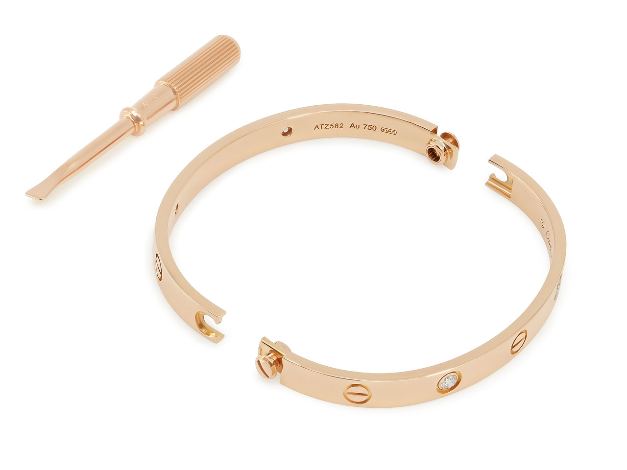 Cartier Love Bracelet, 4 Diamonds - Rose Gold / Pink Gold
