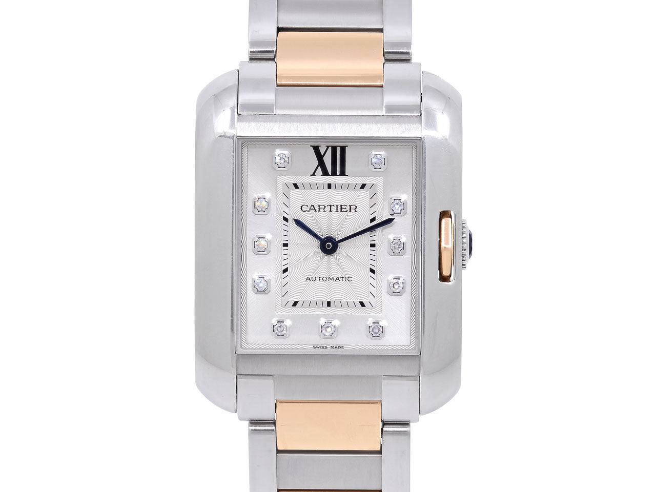 Cartier 'Tank Anglaise' Watch in Stainless Steel and 18K Rose Gold, Automatic