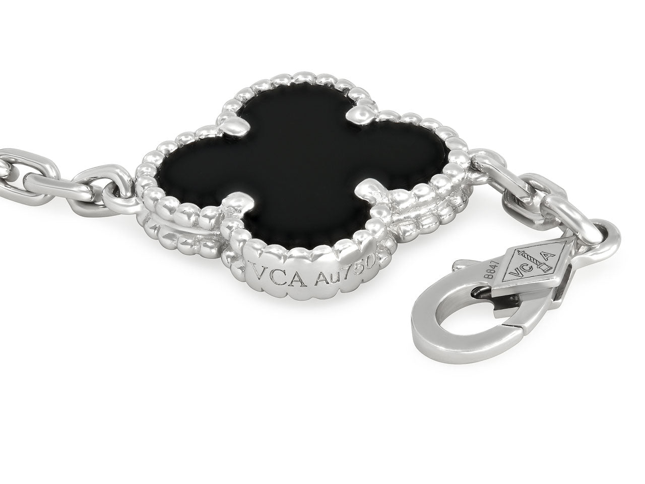 Van Cleef & Arpels, 'Alhambra' Onyx and Diamond Bracelet, 梵克雅寶, 'Alhambra'  縞瑪瑙 配 鑽石 手鏈, Fine Jewels, 2023