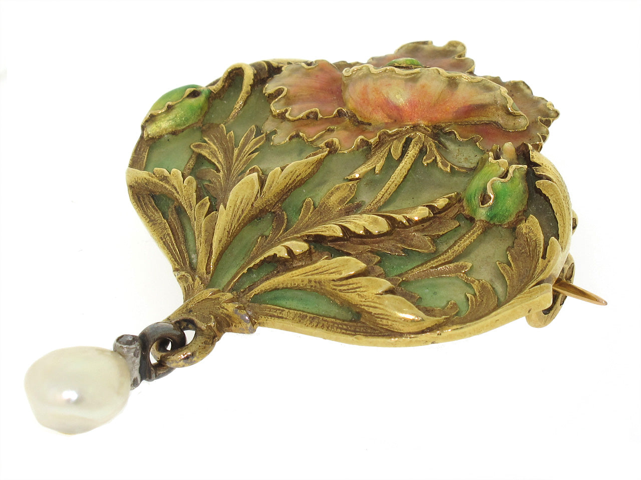 GOLD TONE VINTAGE ESTATE ANTIQUE PIN BROOCH HOLLOW ART NOUVEAU ART DEC –  Finer Jewelry, Inc.