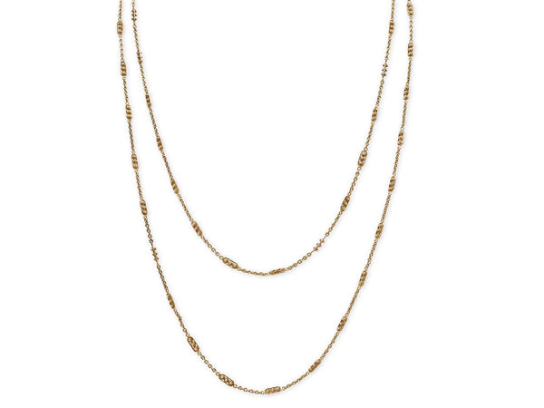 Antique Victorian Long Gold Chain, 55 Inches, in 14K Gold