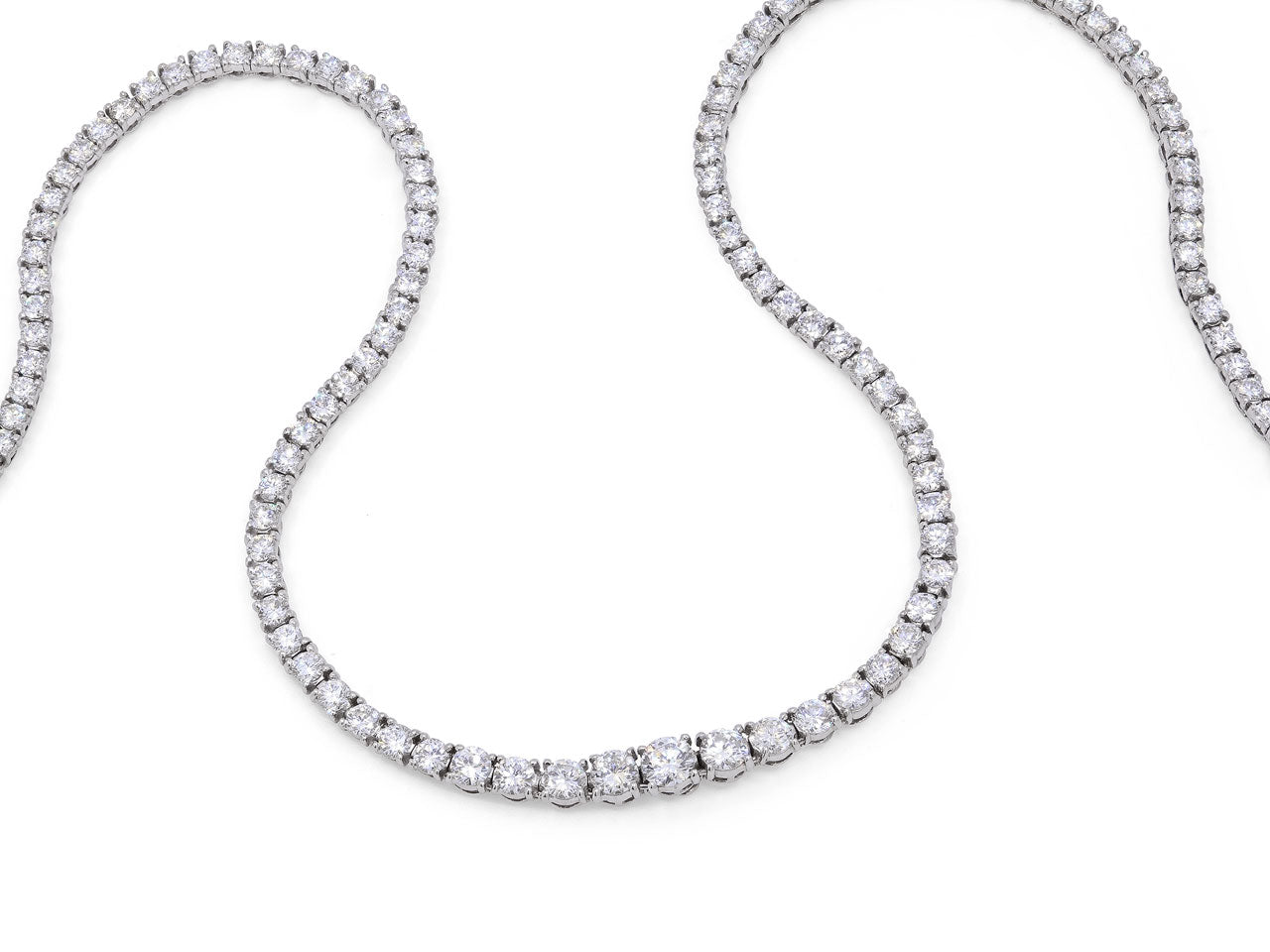 Mid-Century Platinum Diamond Rivière Necklace – Tenenbaum Jewelers